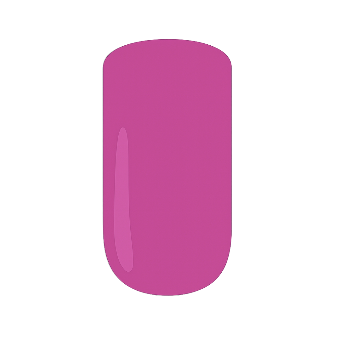 Pink gel polish swatch on a white background