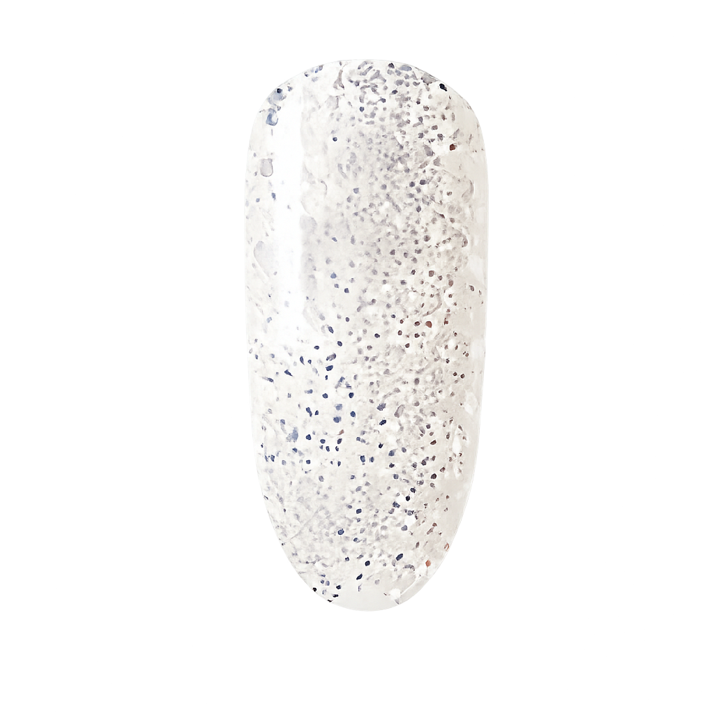 Glittery gel polish on a blank background