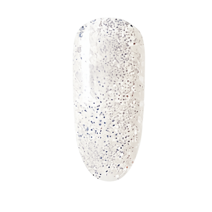 Glittery gel polish on a blank background