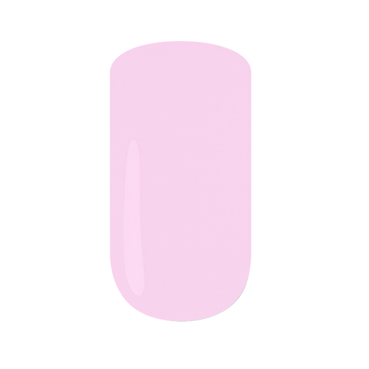 Light-pink gel nail polish swatch against a white background