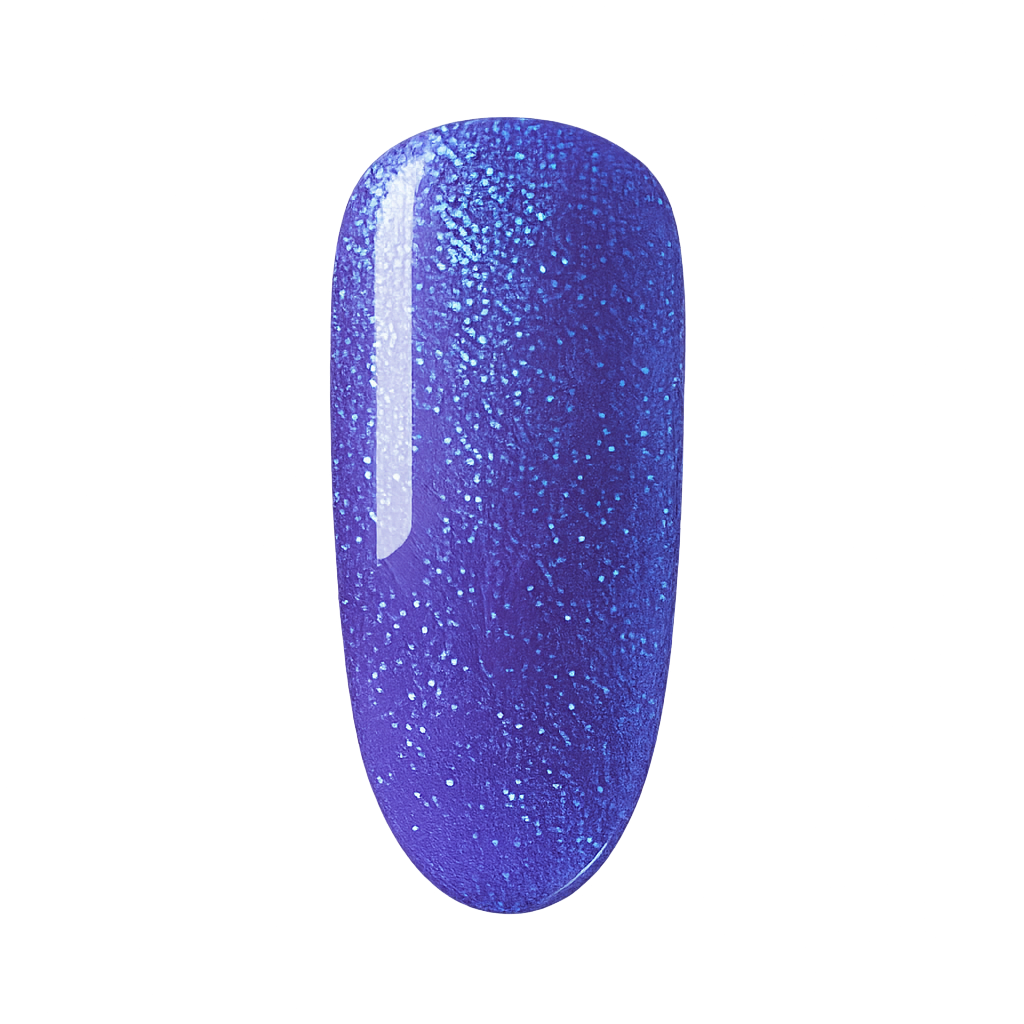 Purple and blue sparkling gel polish
