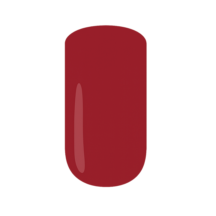 Red gel nail polish swatch on a white background