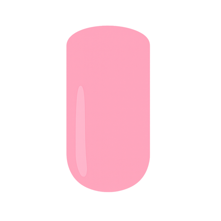 Pink gel nail polish on a white background