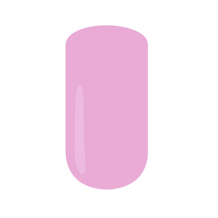 Pink gel polish swatch on a white background