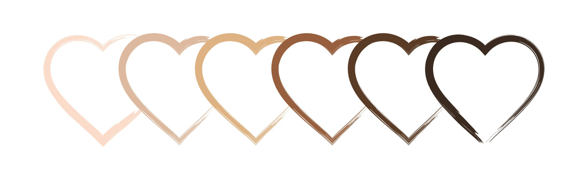 love hearts in different colour tones