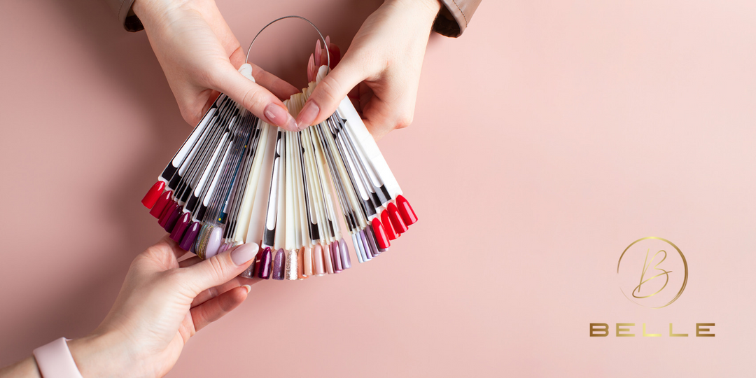 Gel polish swatches from soft nudes to bold brights