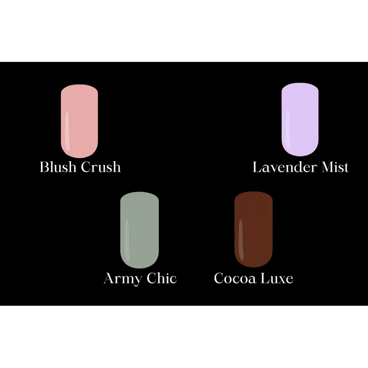 4 Gel Polish Colours in Belle Beauty's Nail Tech Starter Kit