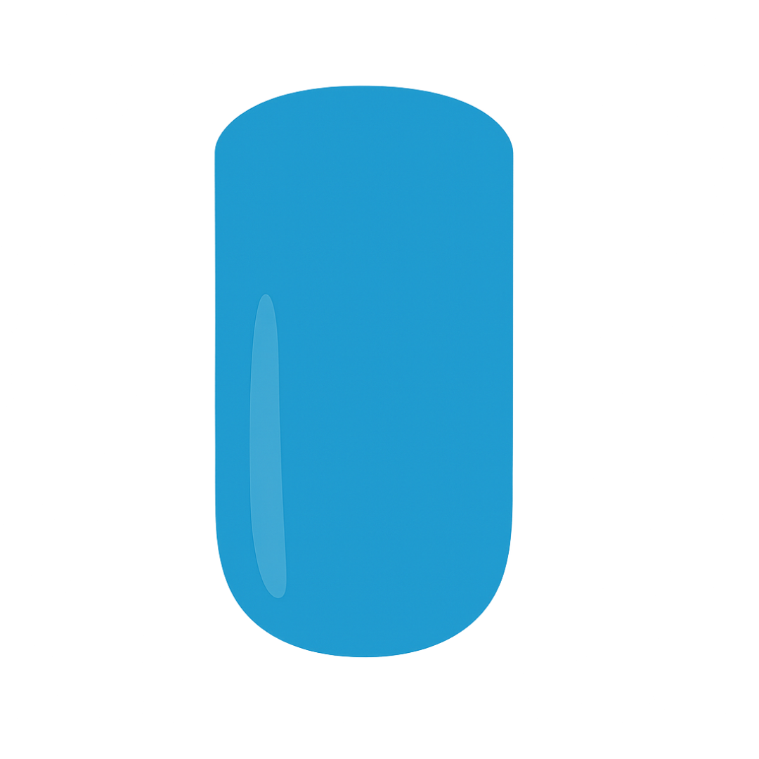 Blue Gel polish on a white background