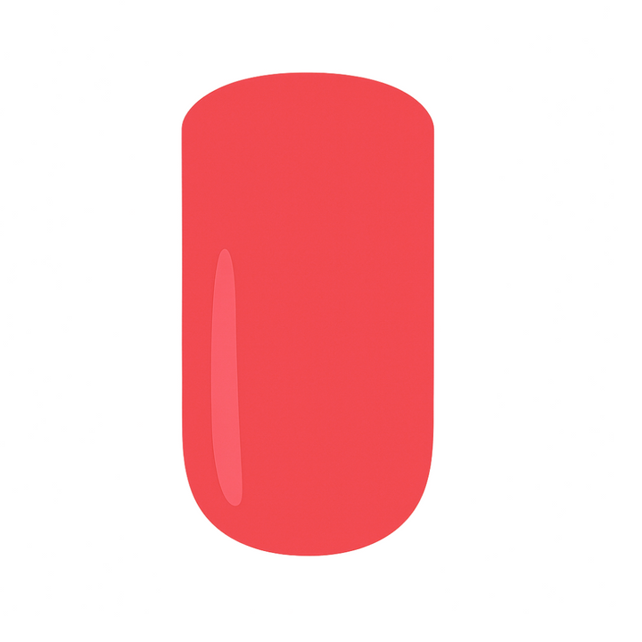 Red gel polish swatch on a white background