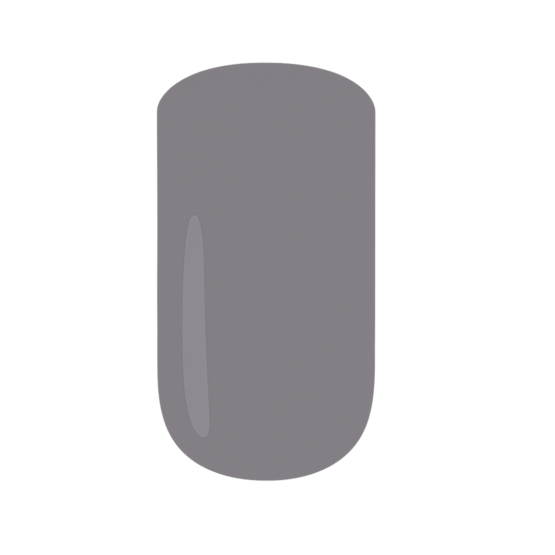 Grey gel polish bottle on a white background