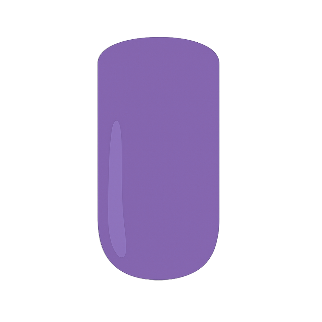 Purple gel nail polish swatch on a white background