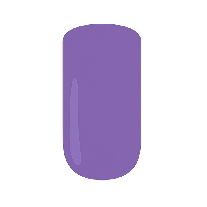 Purple gel nail polish swatch on a white background