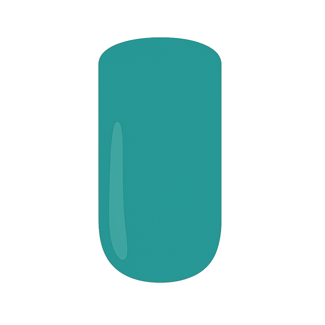 Greenish gel polish on a blank background