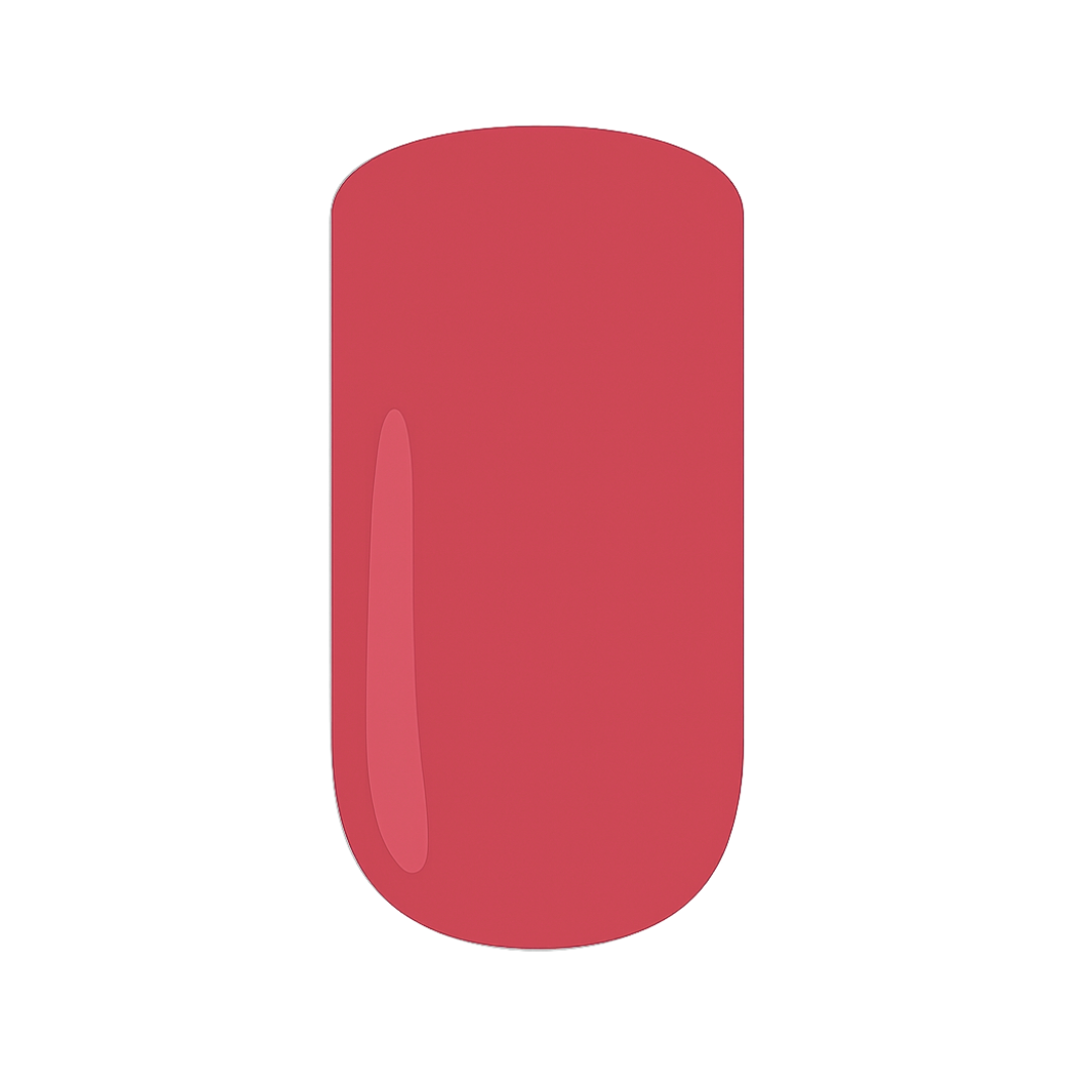 Red gel nail polish swatch on a white background