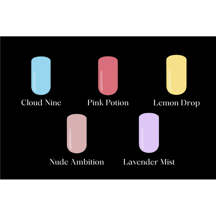 Gel Polish Colours in Belle Beauty's Gel Polish Essentials Kit