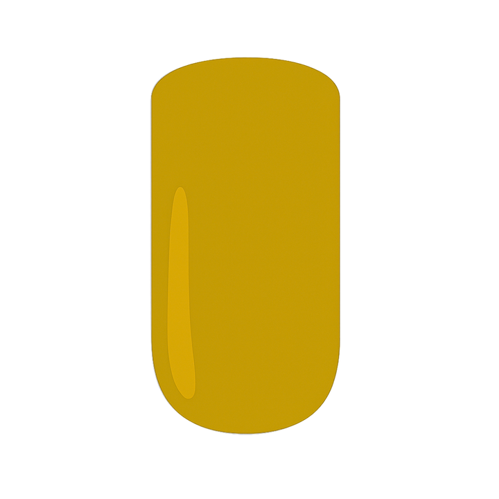 Off-yellow gel nail polish swatch