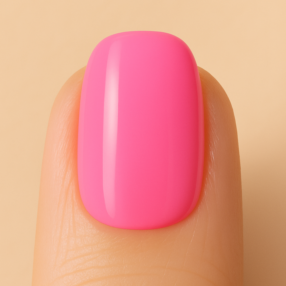 Belle Beauty's Pink Crush BIAB applied to a nail