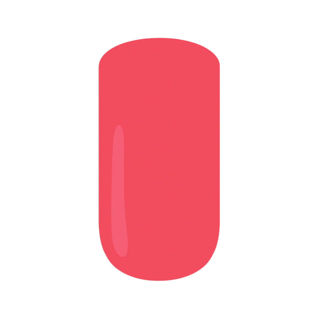 Red gel nail polish swatch on a white background